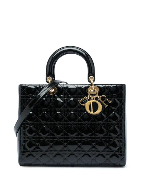 Christian Dior Pre-Owned 2014 Large Patent Cannage Lady Dior satchel