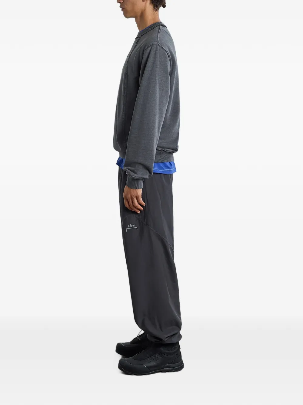 A-COLD-WALL* Trui met gerafelde afwerking en logo-print Grijs
