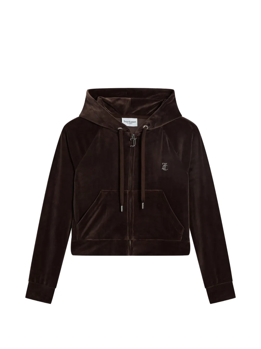 Juicy Couture Velours-Hoodie mit Strass - Braun