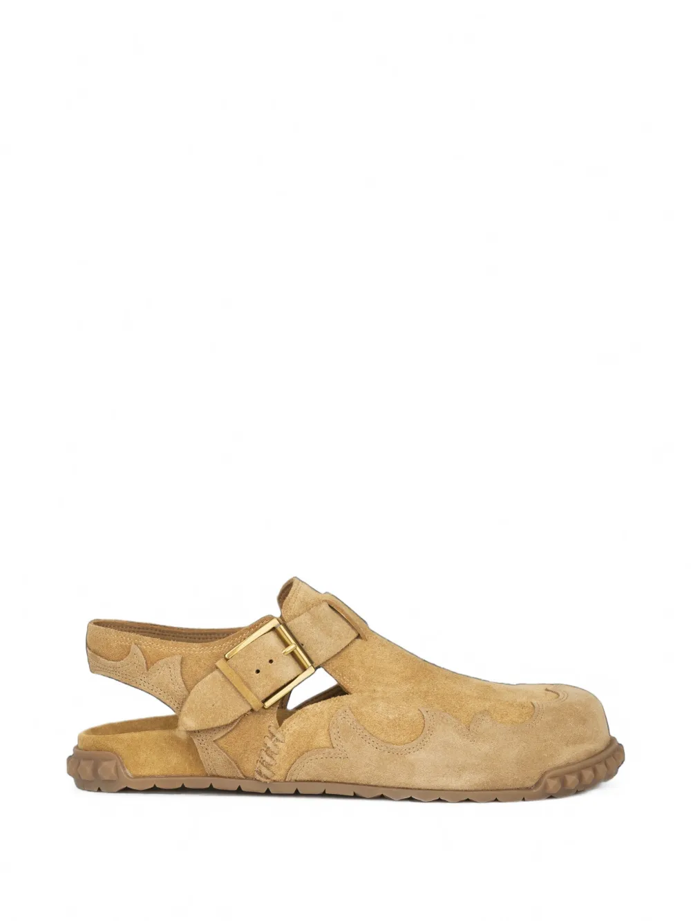 Ash Torpedo Suede Flat Mules In Brown