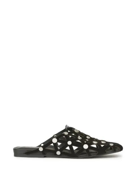 Ash Bone studded cage-style mules