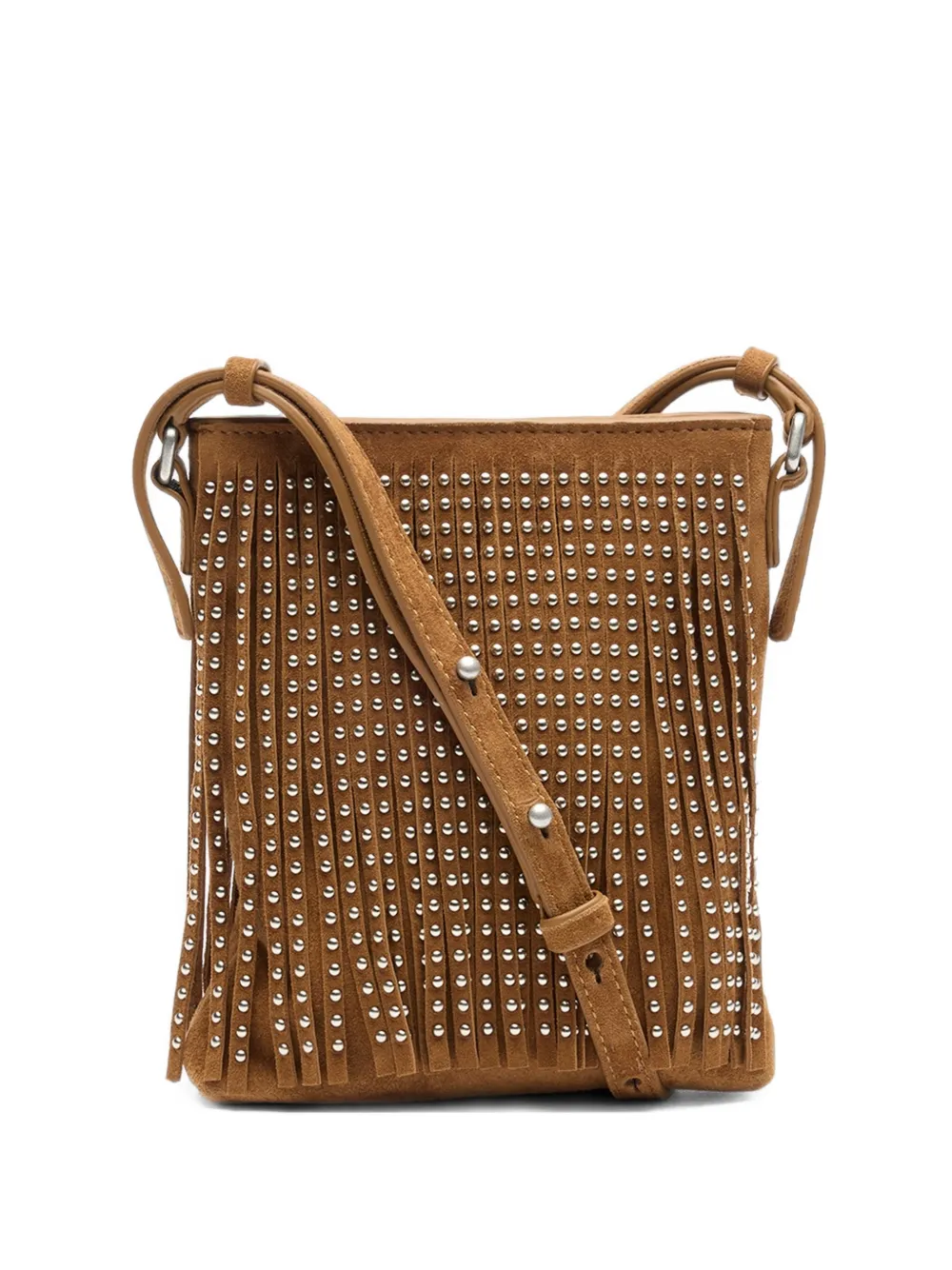 Ash Rubina Fringes Shoulder Bag In Brown