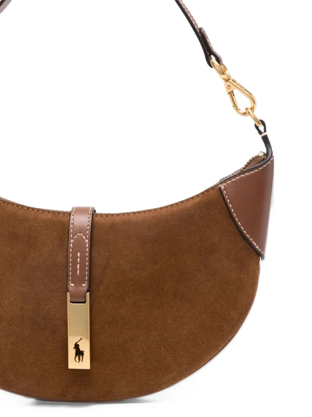 Polo Ralph Lauren ID schoudertas met suède vlakken Bruin