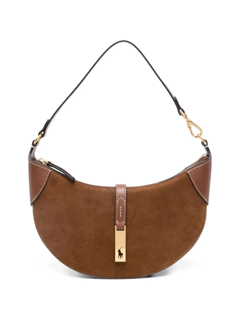 Polo Ralph Lauren ID suede-panel shoulder bag - Marrone