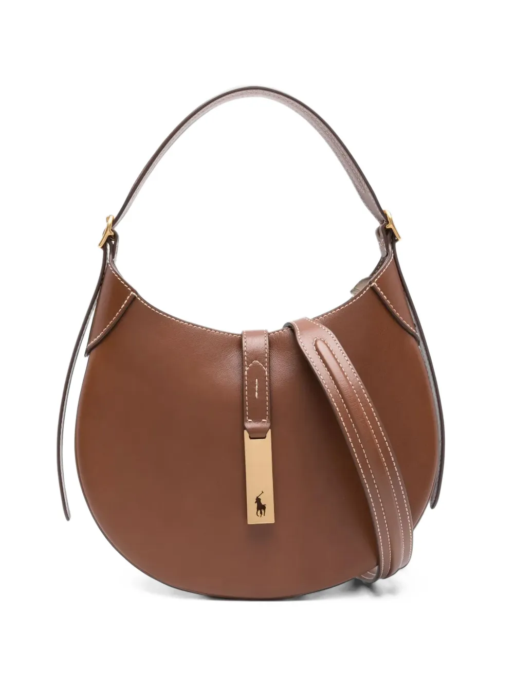 Polo Ralph Lauren Polo ID leather small shoulder bag - Marrone