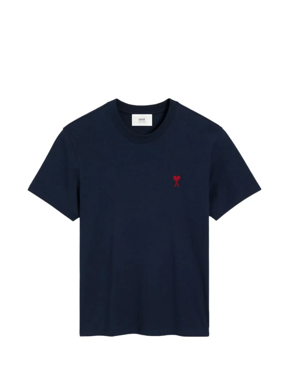 AMI Paris Blaues Baumwoll-T-Shirt mit Ami de Coeur