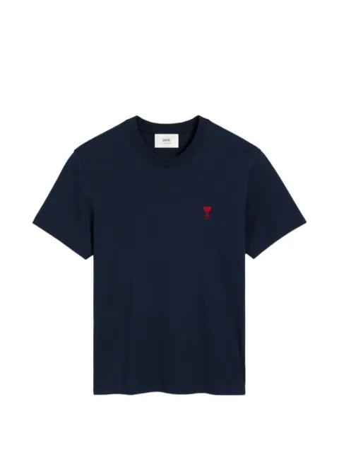 AMI Paris Blue cotton T-shirt with Ami de Coeur