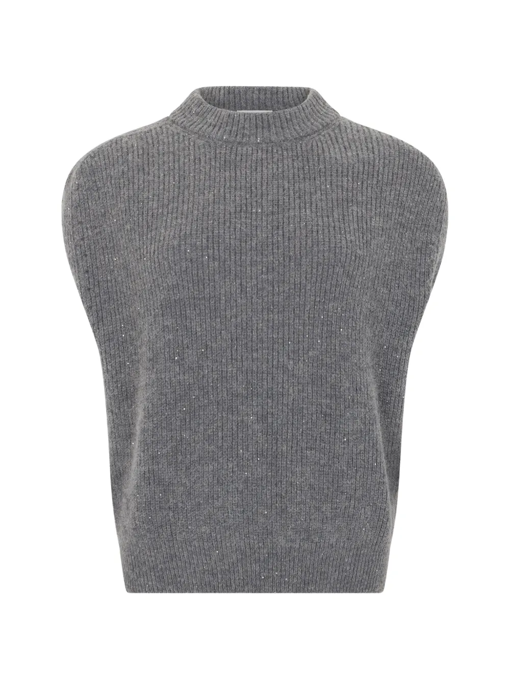 Peserico sequin-embellished ribbed sleeveless top - Grigio