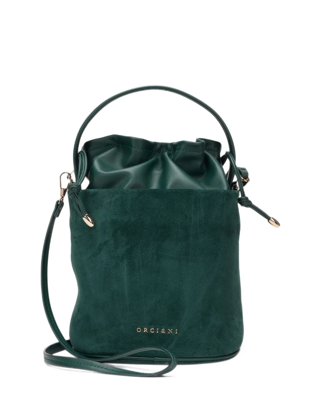 Orciani small Her-O Peach Oro suede bucket bag - Grün