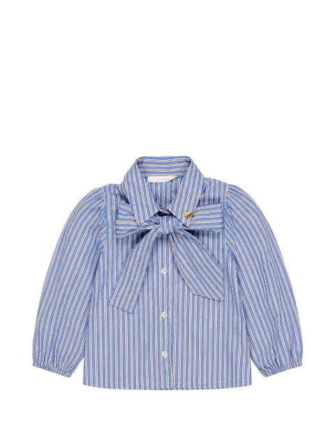 Miss Grant Kids striped pussy-bow shirt