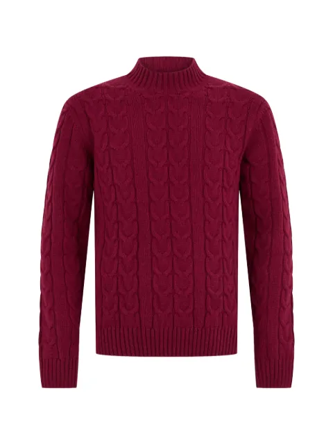 slowear cable-knit mock-neck sweater