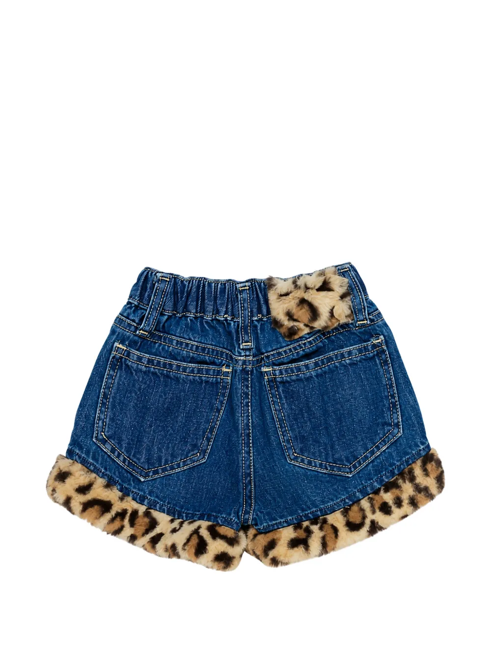 Miss Grant Kids Shorts met luipaard-print en afwerking van imitatiebont Blauw