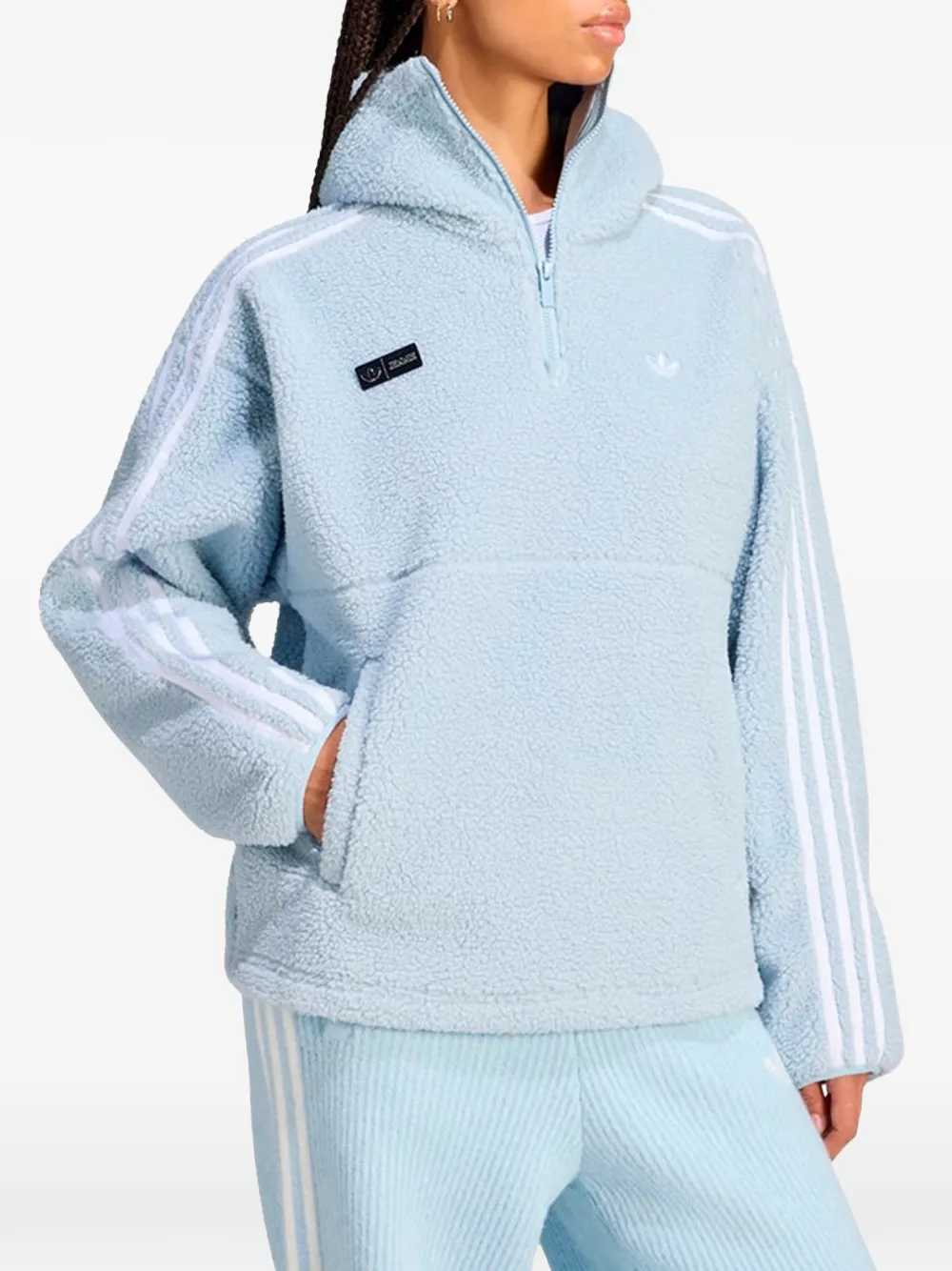 adidas x Jennie Adiluna Season 2 fleece half-zip hoodie Blauw