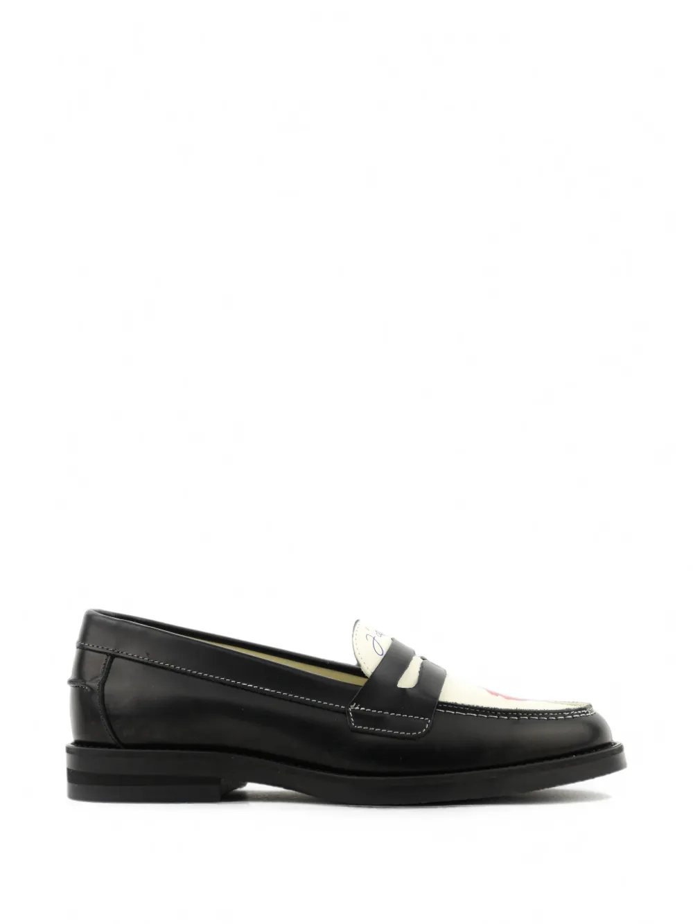 DUKE & DEXTER graphic-print leather loafers