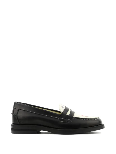 DUKE & DEXTER graphic-print leather loafers