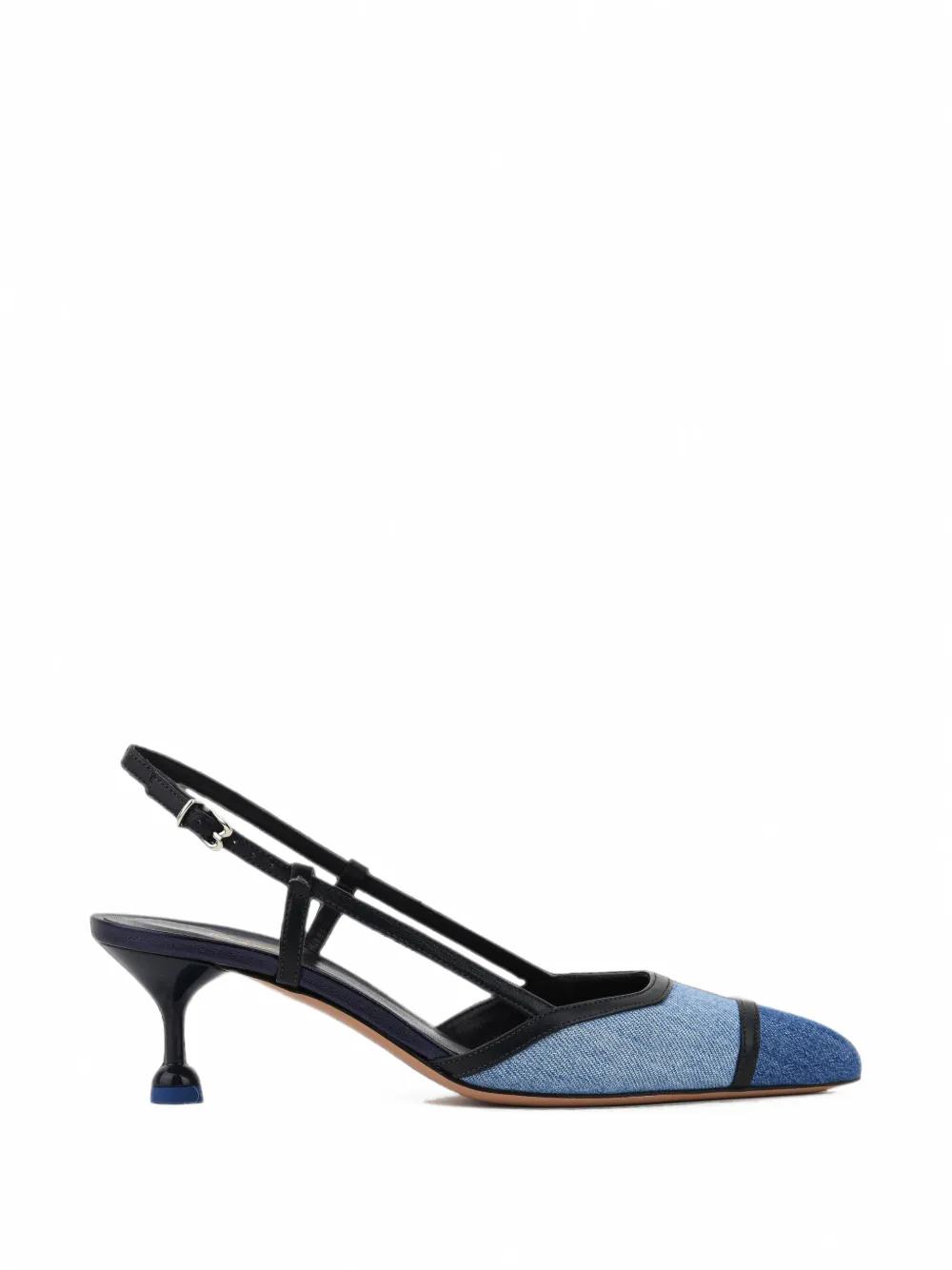 Paul Warmer Odine denim slingback pumps