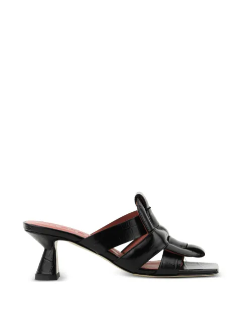 Morobé crocodile-embossed leather heeled sandals