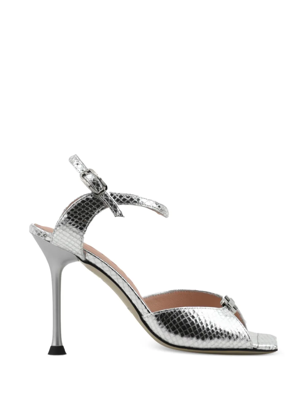 Morobé Mimi snakeskin-effect logo-plaque sandals