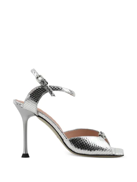 Morobé Mimi snakeskin-effect logo-plaque sandals