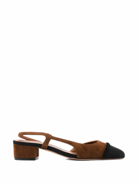 Paul Warmer Loulou suede slingback pumps