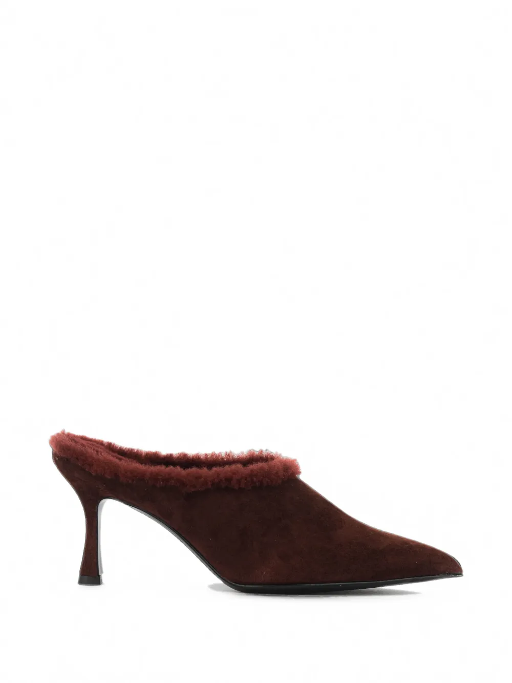 GUGLIELMO ROTTA shearling-trim suede mules