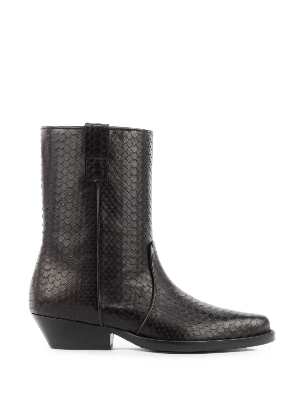 ROTUE Kid Again snake-effect leather boots