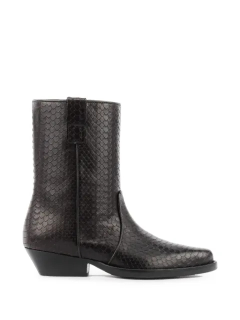 ROTUE Kid Again snake-effect leather boots