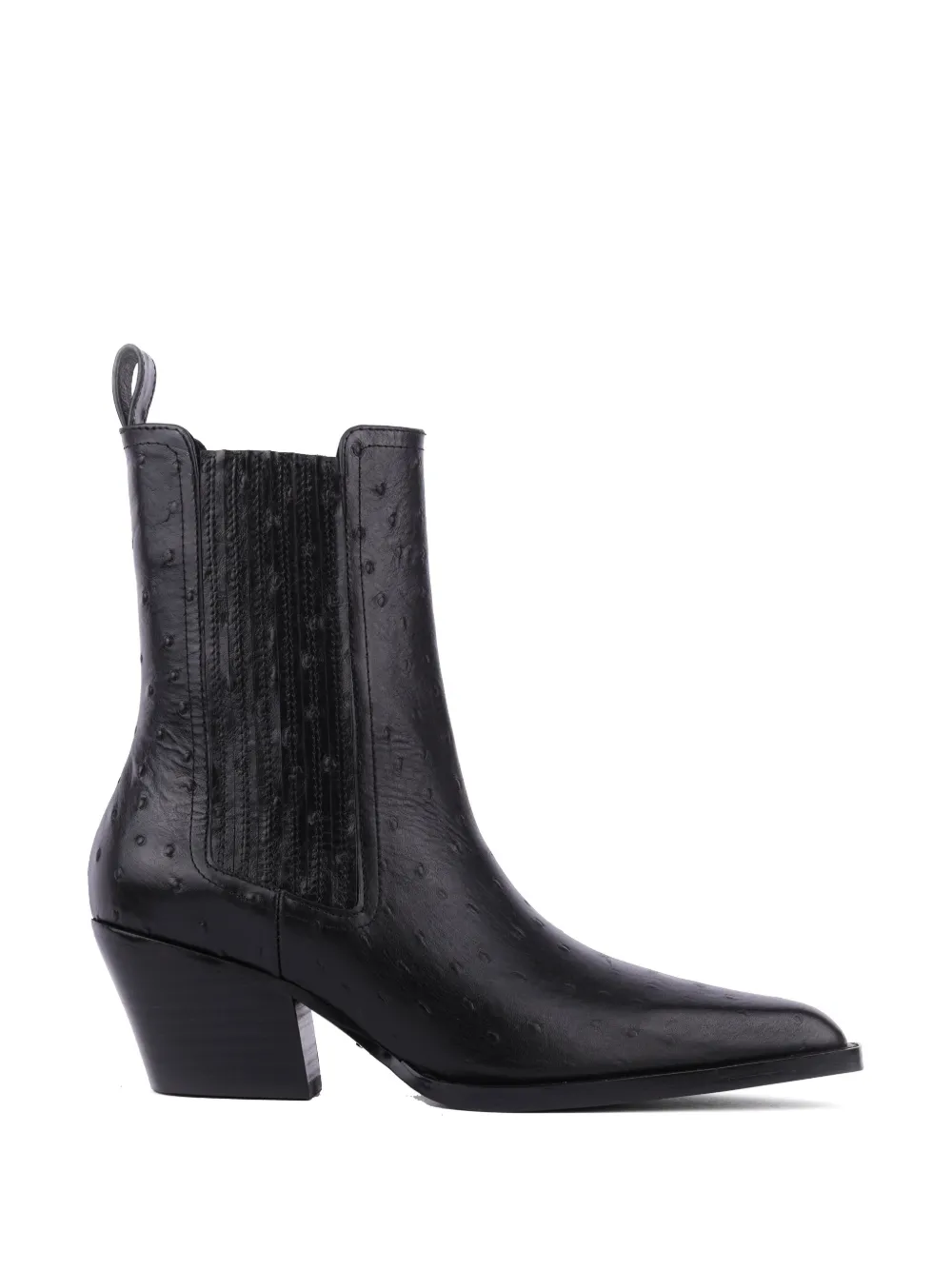 Lola Cruz bottines Solenne en cuir effet autruche - Noir