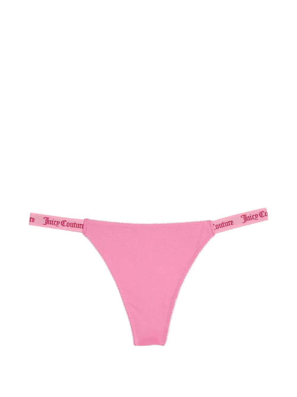Juicy Couture Drie strings met gewelfde rand en tailleband met logo Roze