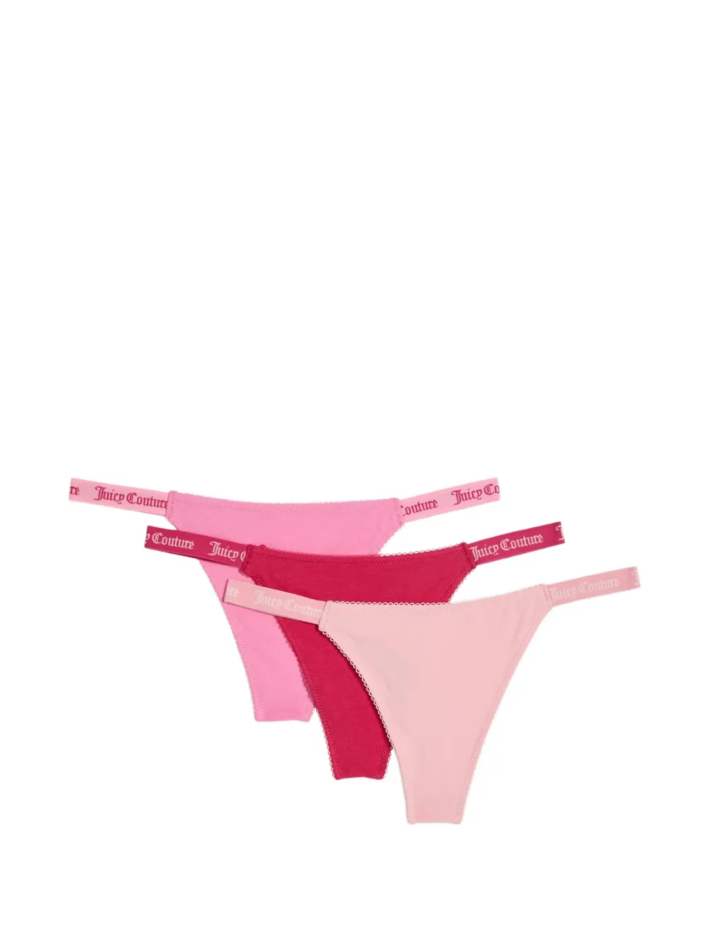 Juicy Couture Perizoma con logo in vita (3 pezzi) - Rosa