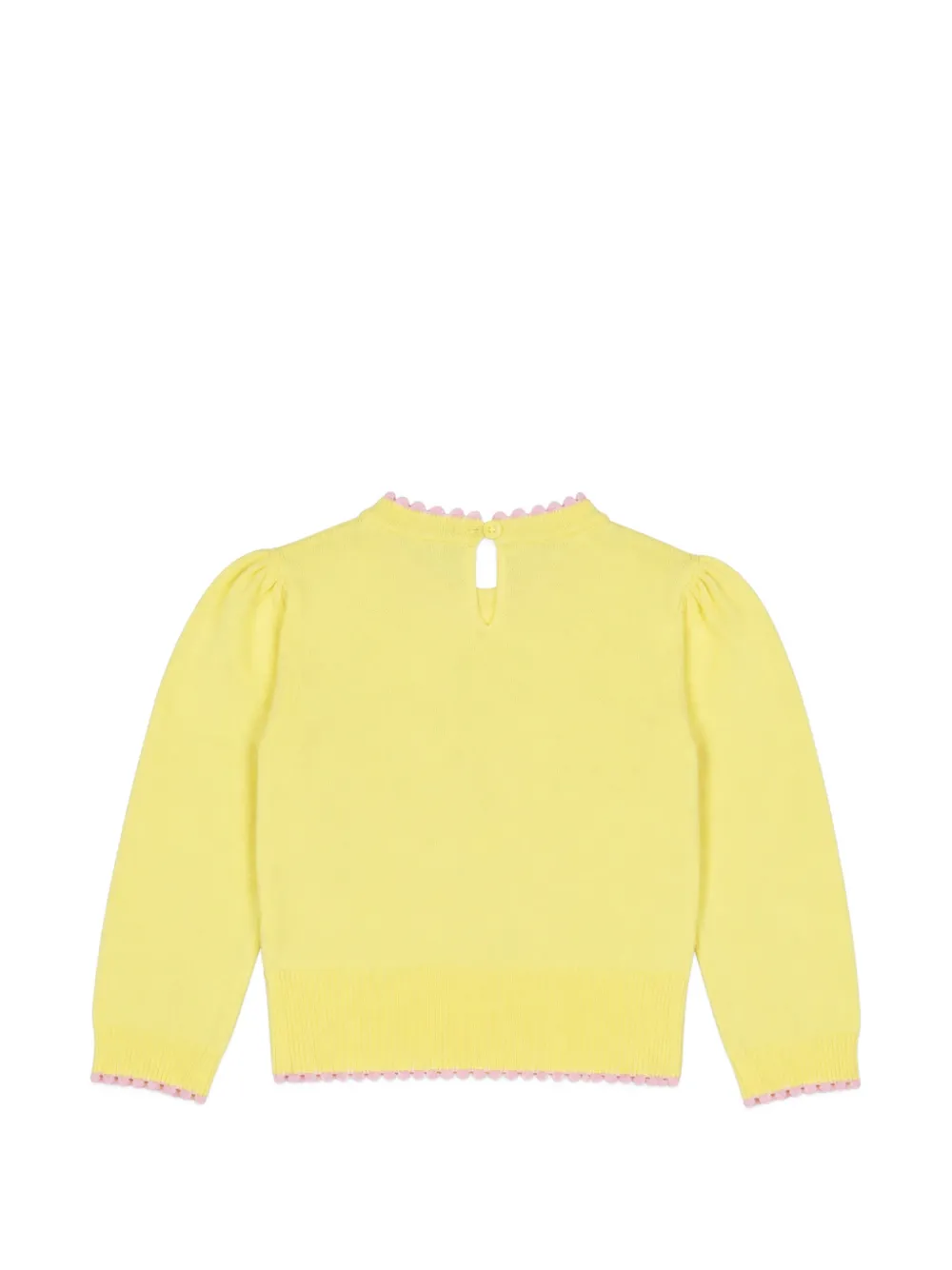 Miss Grant Kids Trui met bolletjesafwerking en verfraaid met stras Geel