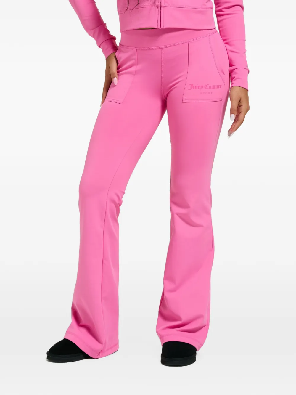 Juicy Couture Flared broek met logoprint Roze