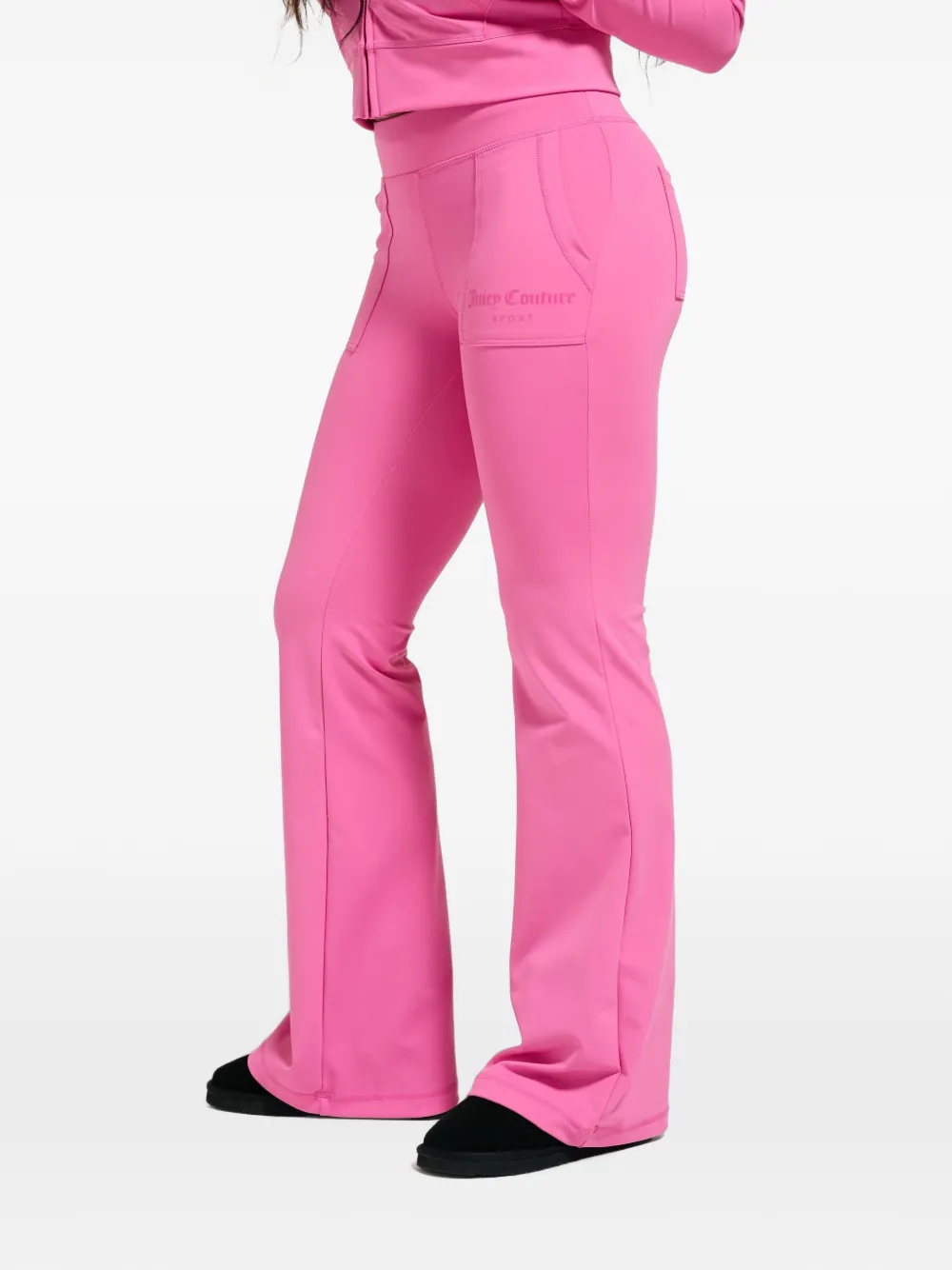 Juicy Couture Flared broek met logoprint Roze