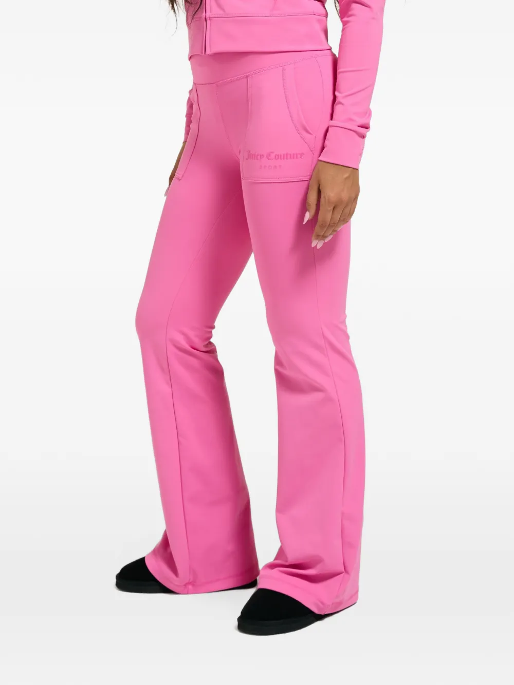 Juicy Couture Flared broek met logoprint Roze