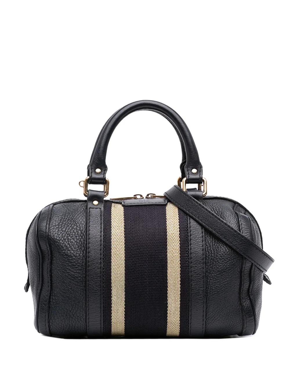Gucci Pre-Owned sac Boston petit format Joy en cuir de veau avec bande Web (2016-2026) - Noir Gucci Pre-Owned sac Boston petit format Joy en cuir de veau avec bande Web (2016-2026) - Noir
