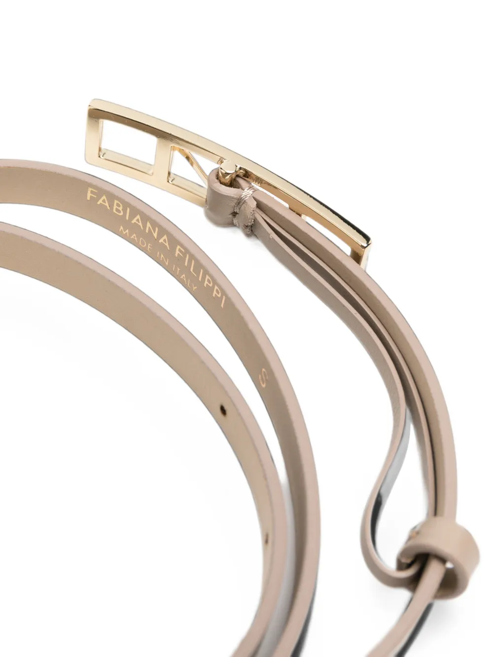 Fabiana Filippi geometric-buckle leather belt Beige