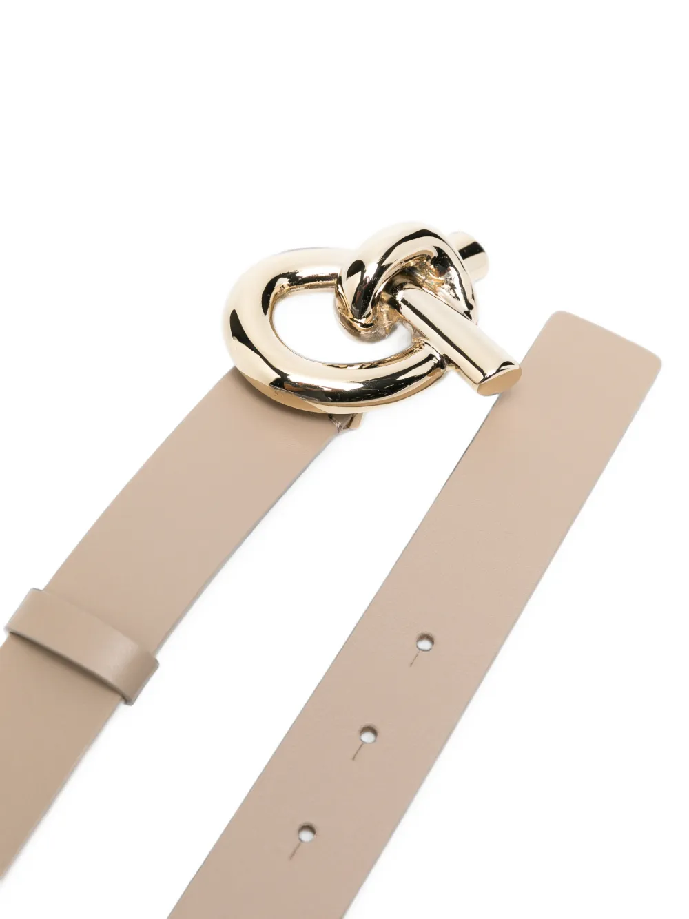 Fabiana Filippi knot-buckle leather belt Beige