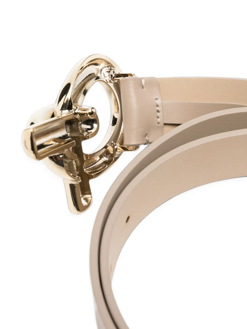 Fabiana Filippi knot-buckle leather belt Beige