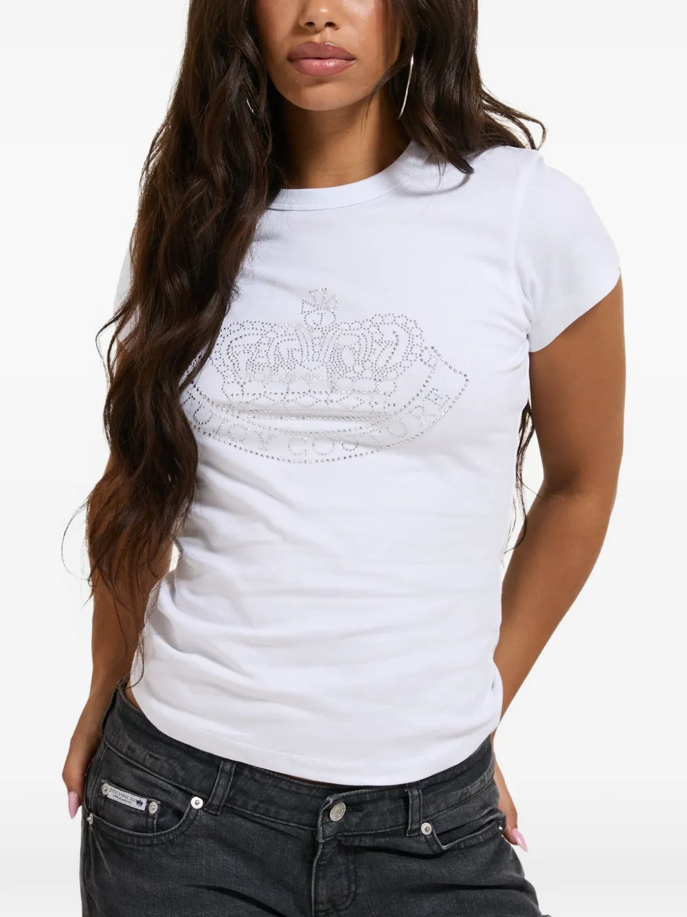 Juicy Couture t-shirt à ornements strassés - Blanc