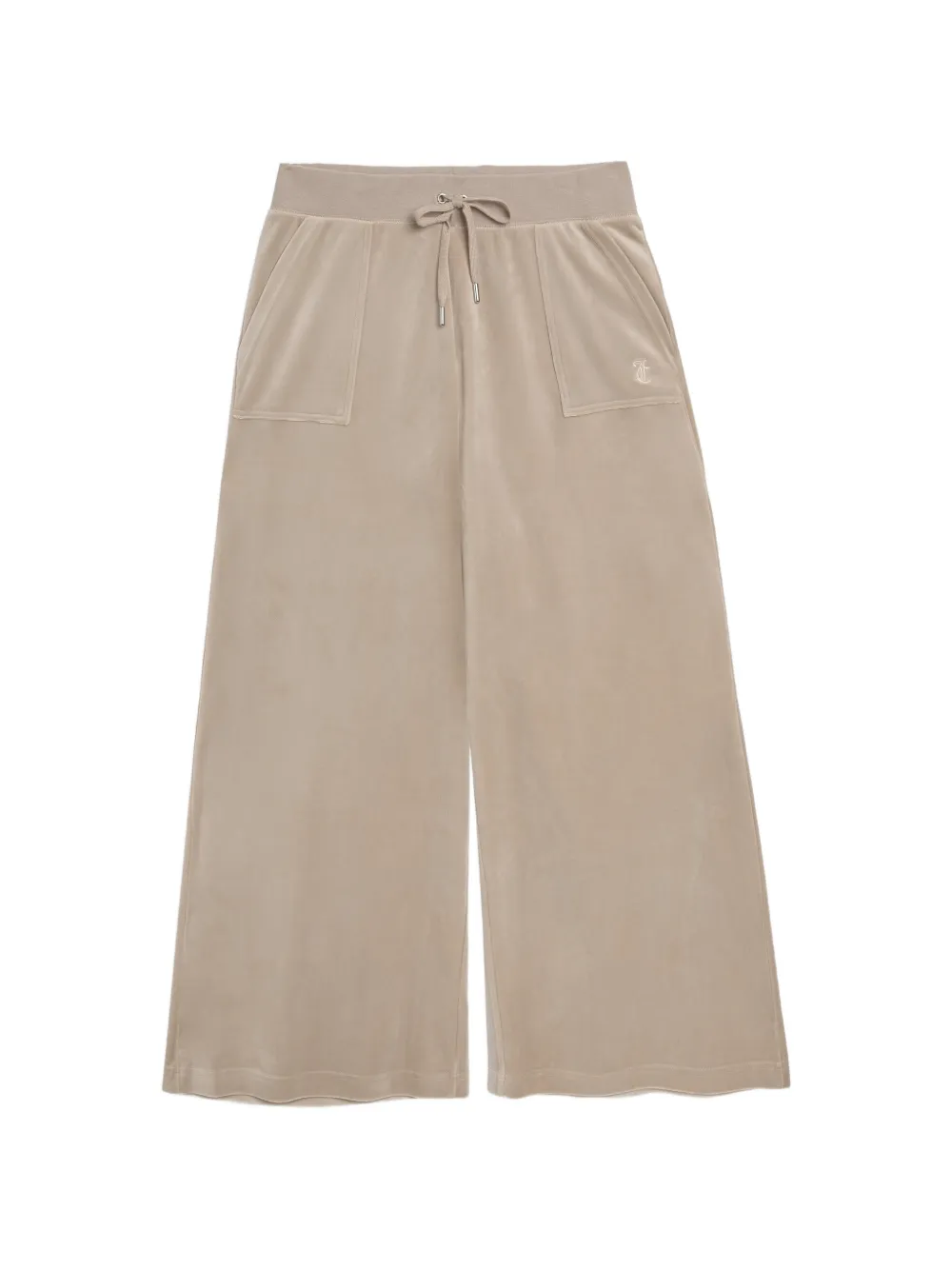 Juicy Couture velour wide-leg track pants Beige