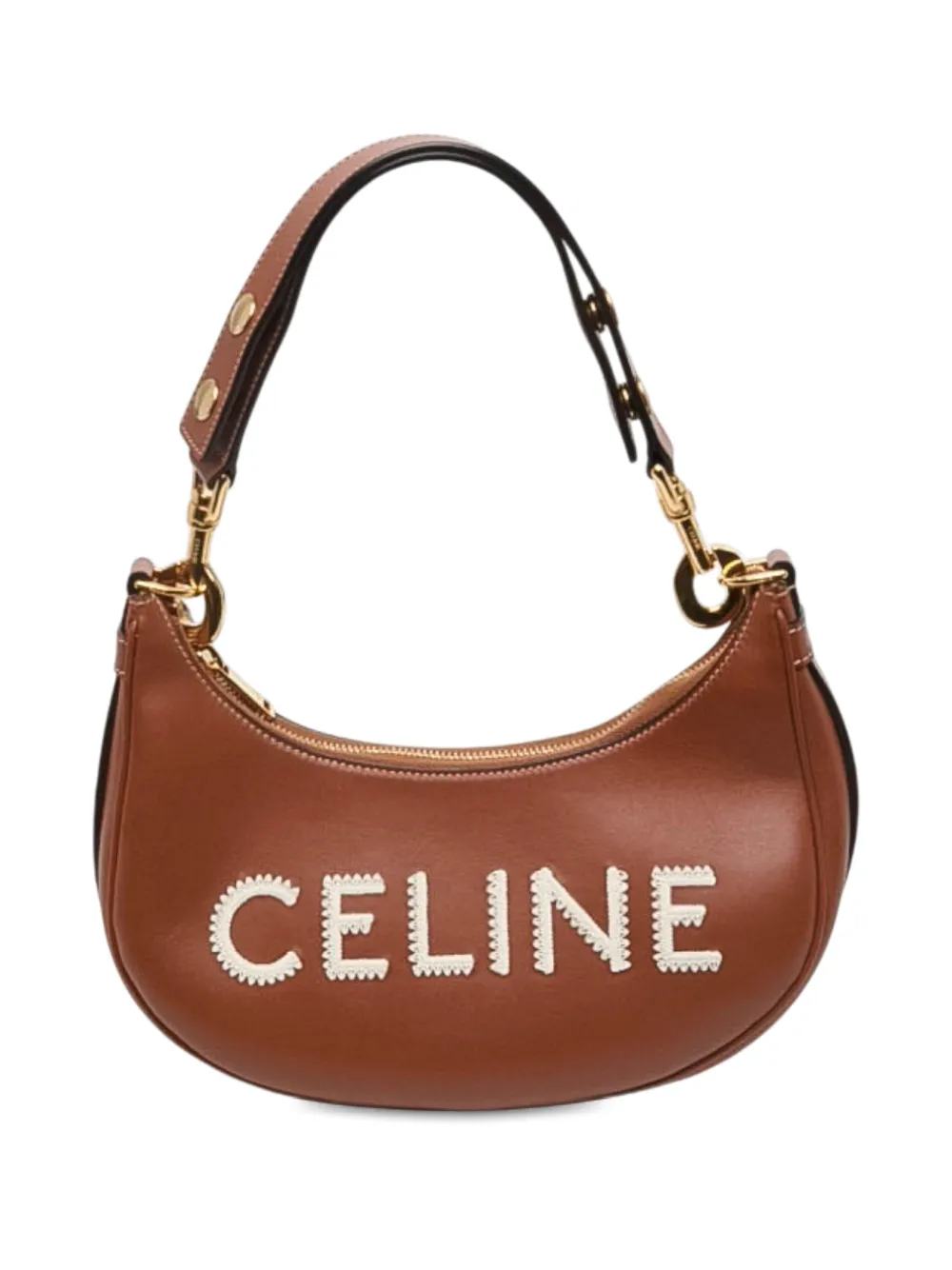 Celine Pre-Owned 2023 mittelgroße Ava Schultertasche aus Leder mit Logo - Braun