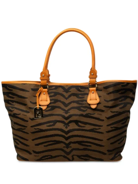 Fendi Pre-Owned 2000-2010 Zebra Print Canvas tote bag