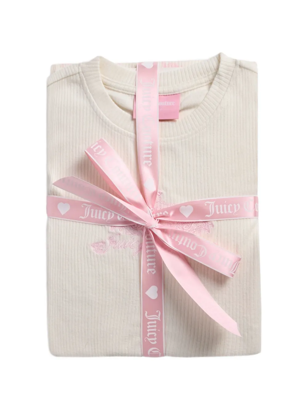 Juicy Couture pyjama en maille côtelée à bords en laitue (lot de trois) - Tons neutres