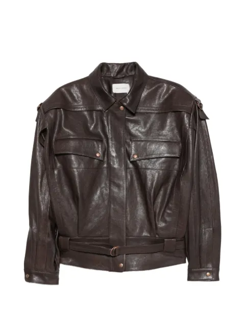 Magda Butrym belted leather jacket