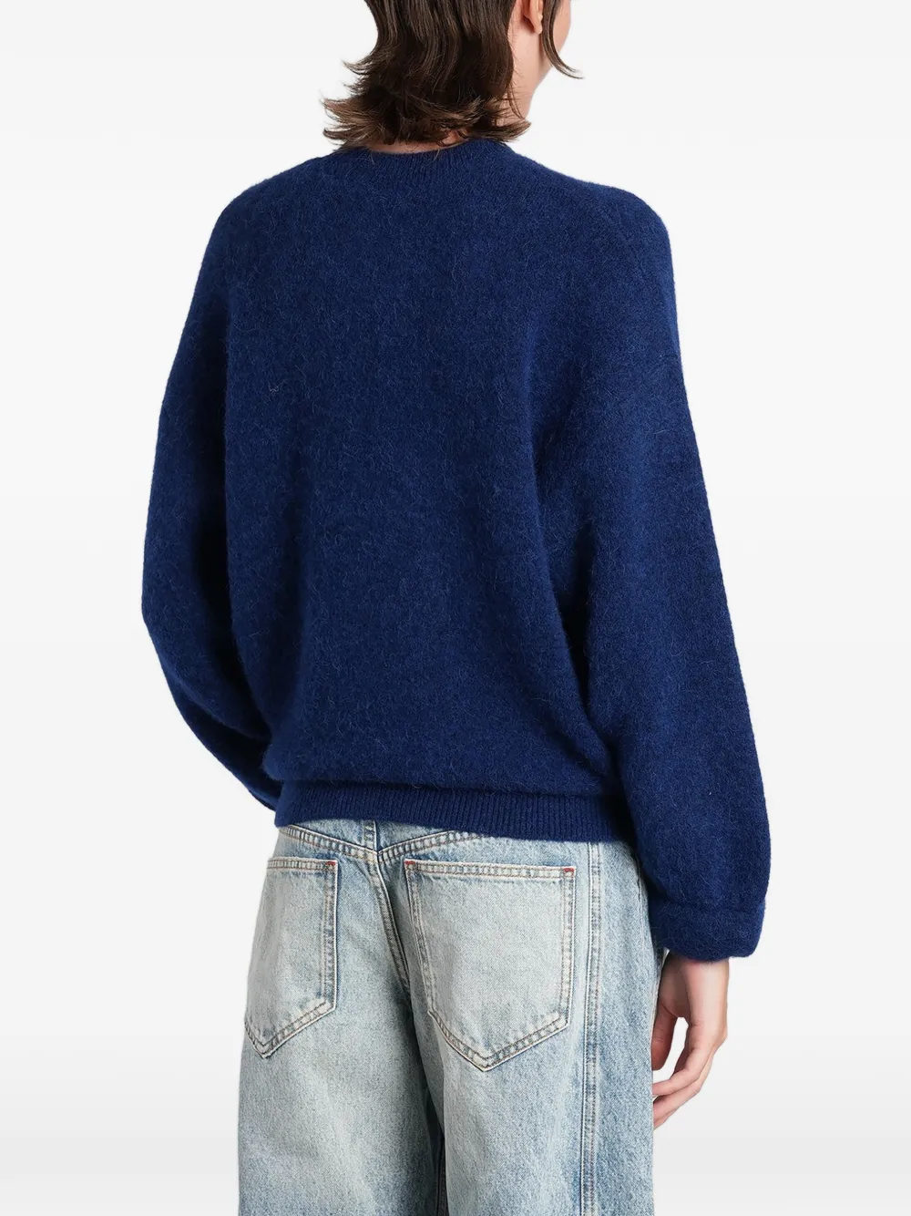 ISABEL MARANT Geborstelde trui met ronde hals Blauw