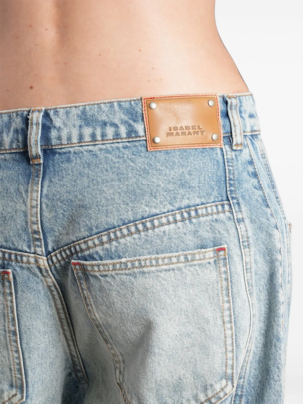 ISABEL MARANT Jeans met acid-wassing en barrelpijpen Blauw