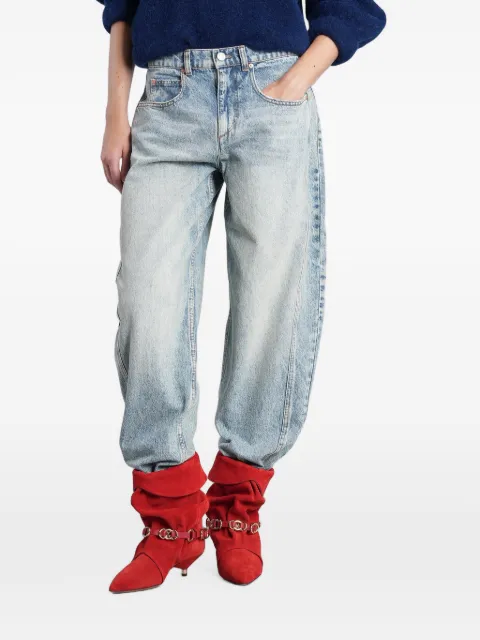 ISABEL MARANT acid-wash barrel-leg jeans