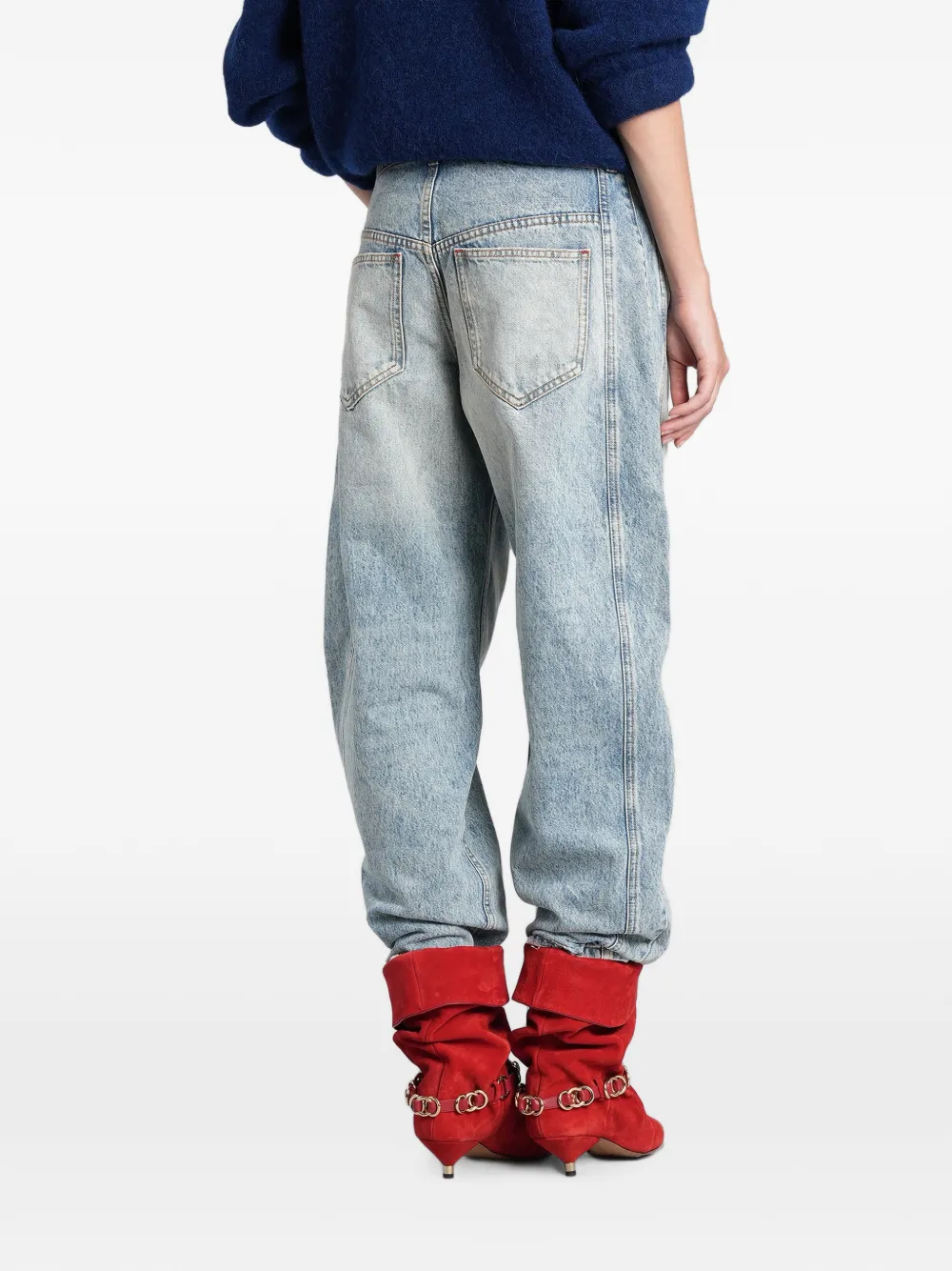 ISABEL MARANT Jeans met acid-wassing en barrelpijpen Blauw