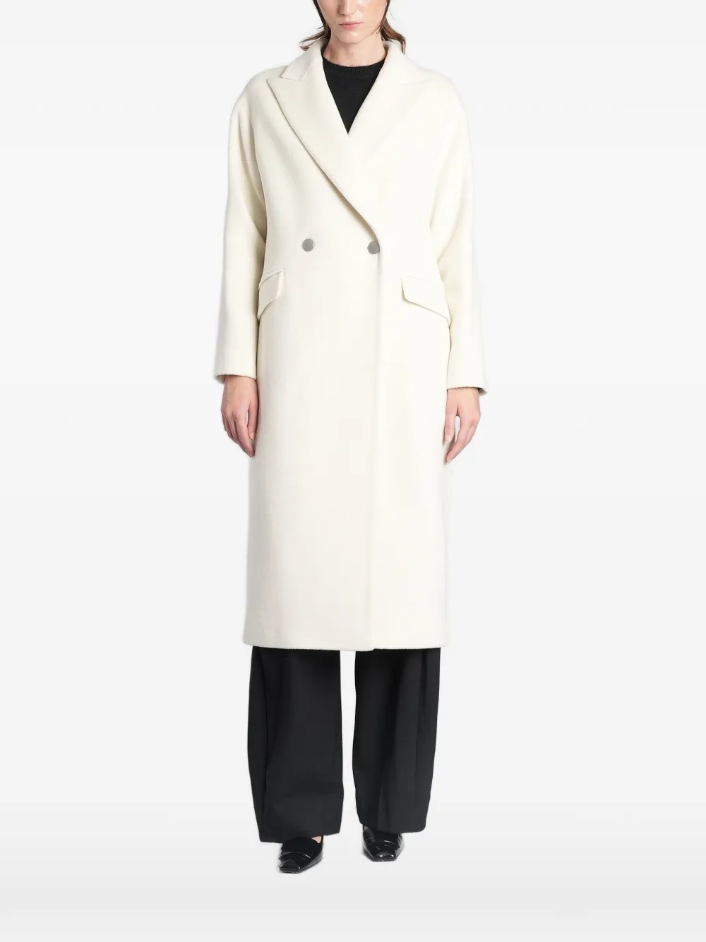 Tagliatore double-breasted coat - White