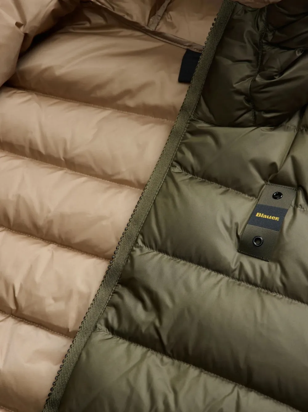 Blauer Gevoerd jack met capuchon Groen